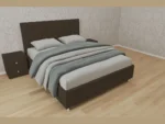 В наличии Кровать Челси, 160x200, с подъемным механизмом полное дно с полкой, Велюр Граунд 3-коричневый, Ножки 5 см стандарт Чехол на царгах НЕ съемный
