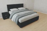 В наличии Кровать Корсика, 160x200, с подъемным механизмом полное дно с полкой, Велюр Граунд 6-темно-серый, без ножек Чехол на царгах НЕ съемный